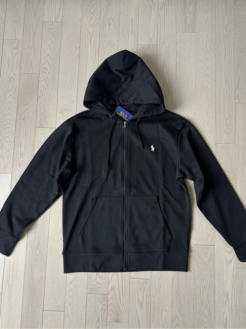 🆕 Men’s Polo by Ralph Lauren Black Full-Zip Hoodie Sweater Size Medium
